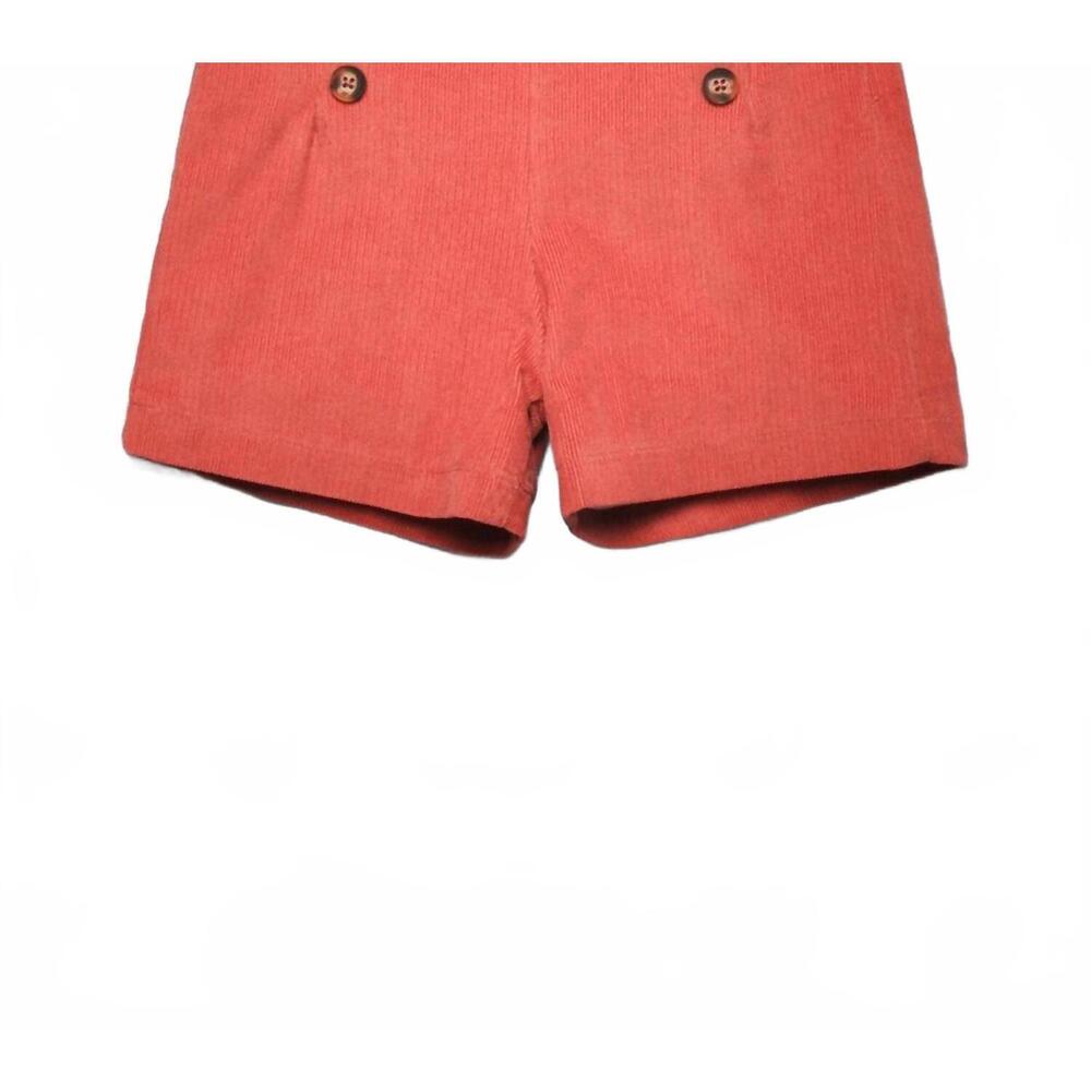 NEW LARANJINHA girls corduroy button shorts in dark pink